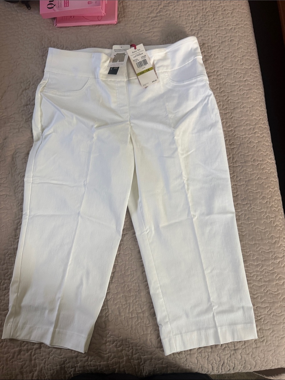 White Cropped Stretch Pants